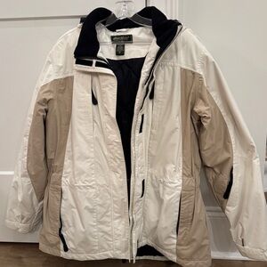Eddie Bauer Women’s Cream and Tan Ski Jacket